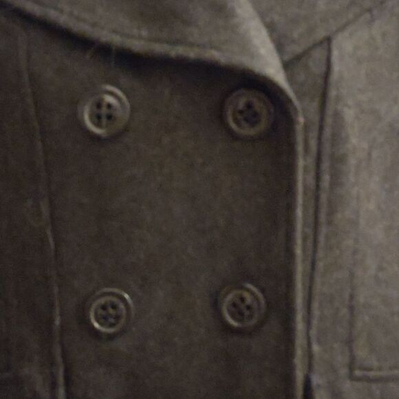 Guess Women's Sz S Classic Black Jacket double-breasted wool blend - Picture 2 of 12